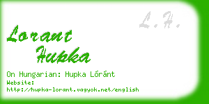lorant hupka business card